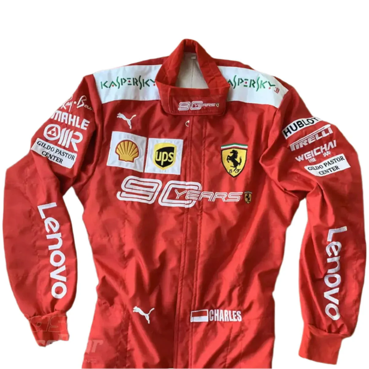 2019 Charles Leclerc Scuderia Ferrari 90 Years Embroided Racing Suit - Image 5