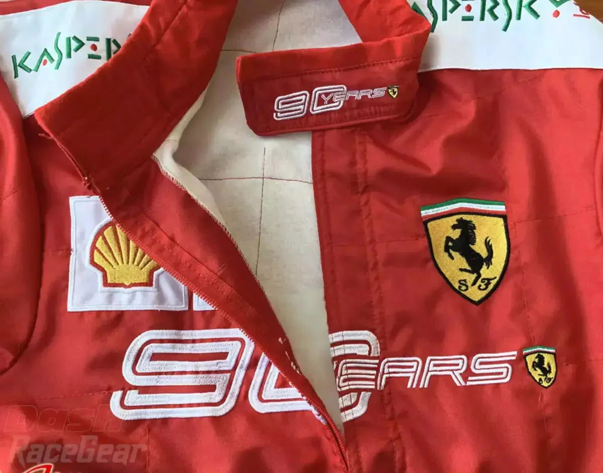 2019 Charles Leclerc Scuderia Ferrari 90 Years Embroided Racing Suit - Image 7