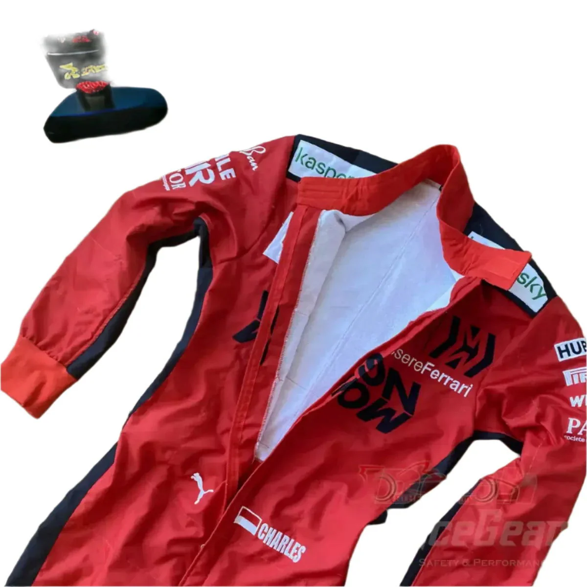 2020 Charles Leclerc Ferrari Mission Winnow F1 Embroidered Racing Suit - Image 4