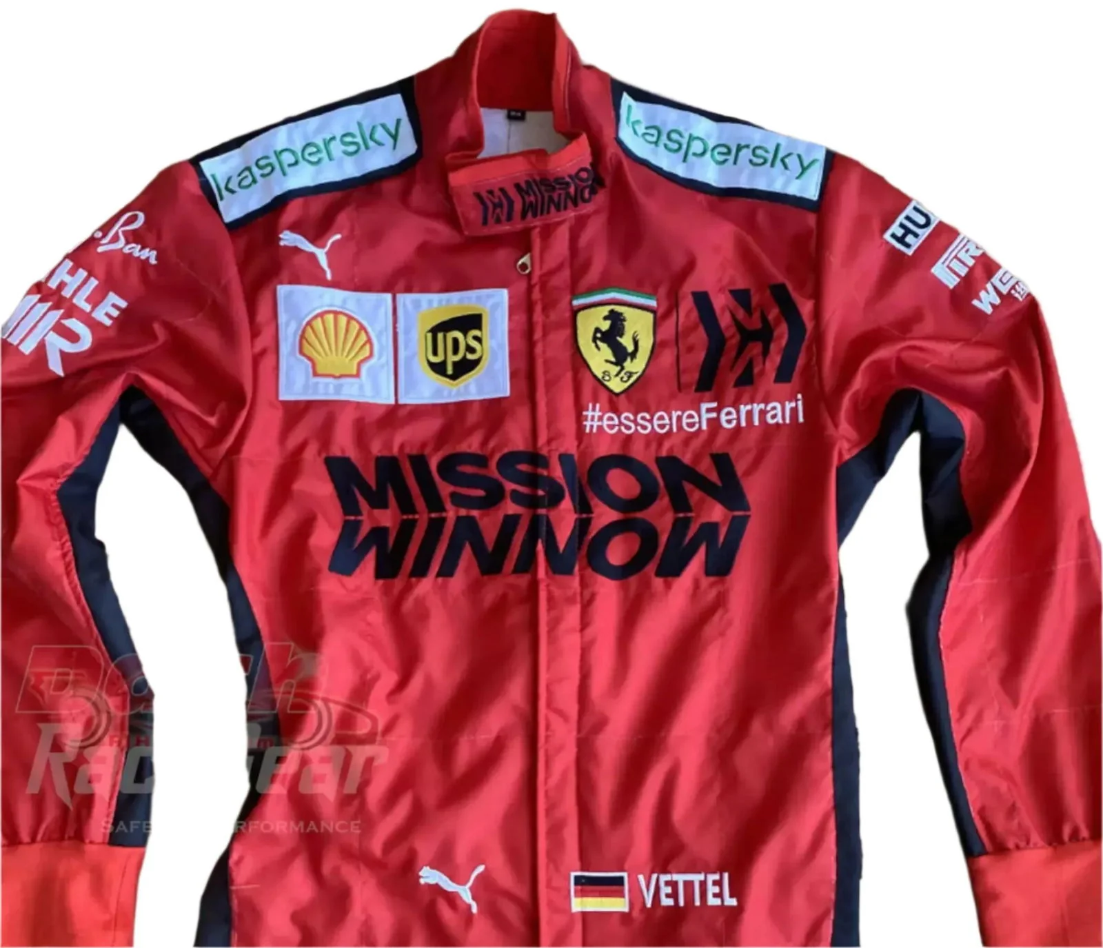 2020 Sebastian Vettel Ferrari Mission Winnow F1 Embroidered Racing suit - Image 3