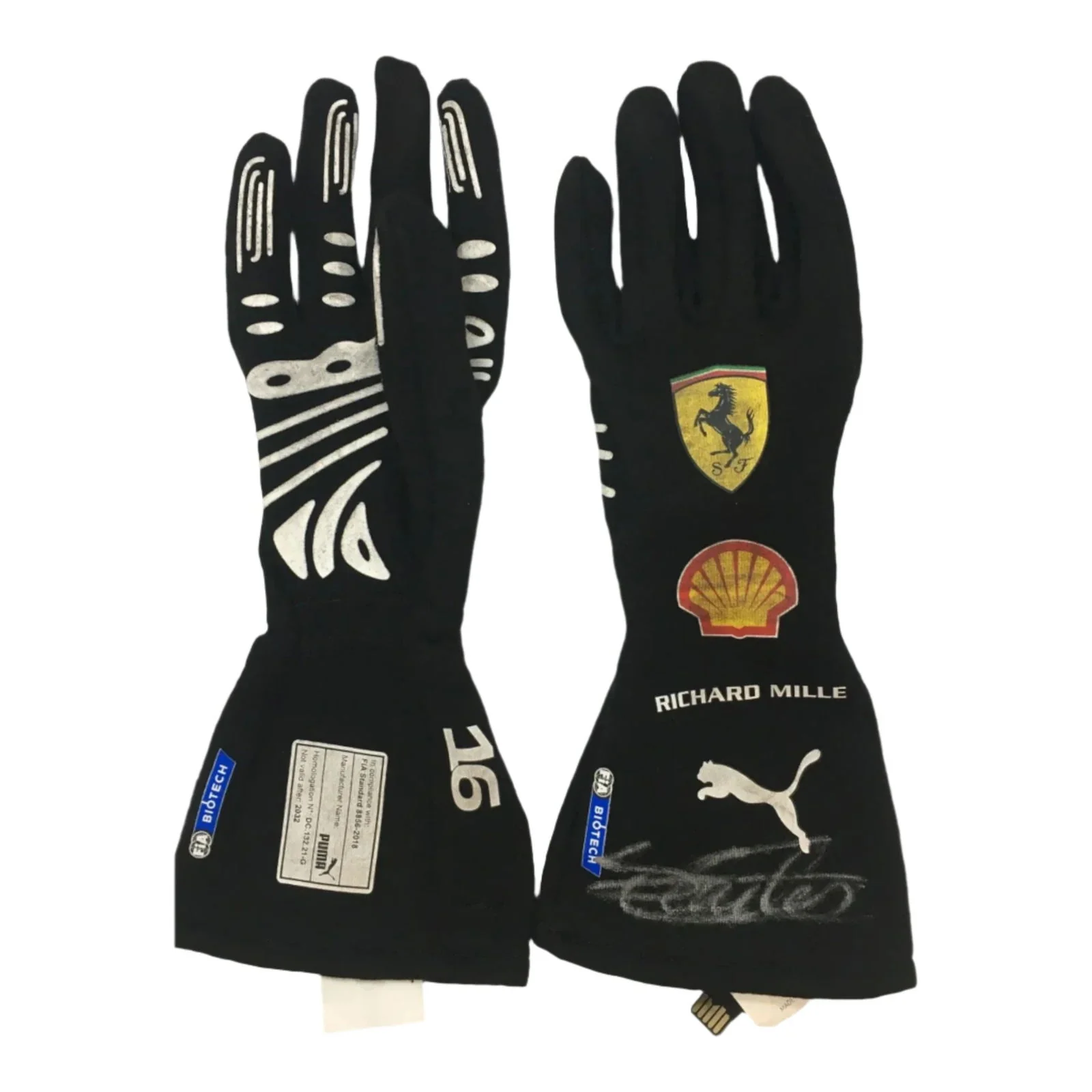 2021 Charles Leclerc Ferrari Monaco GP F1 gloves - Image 2