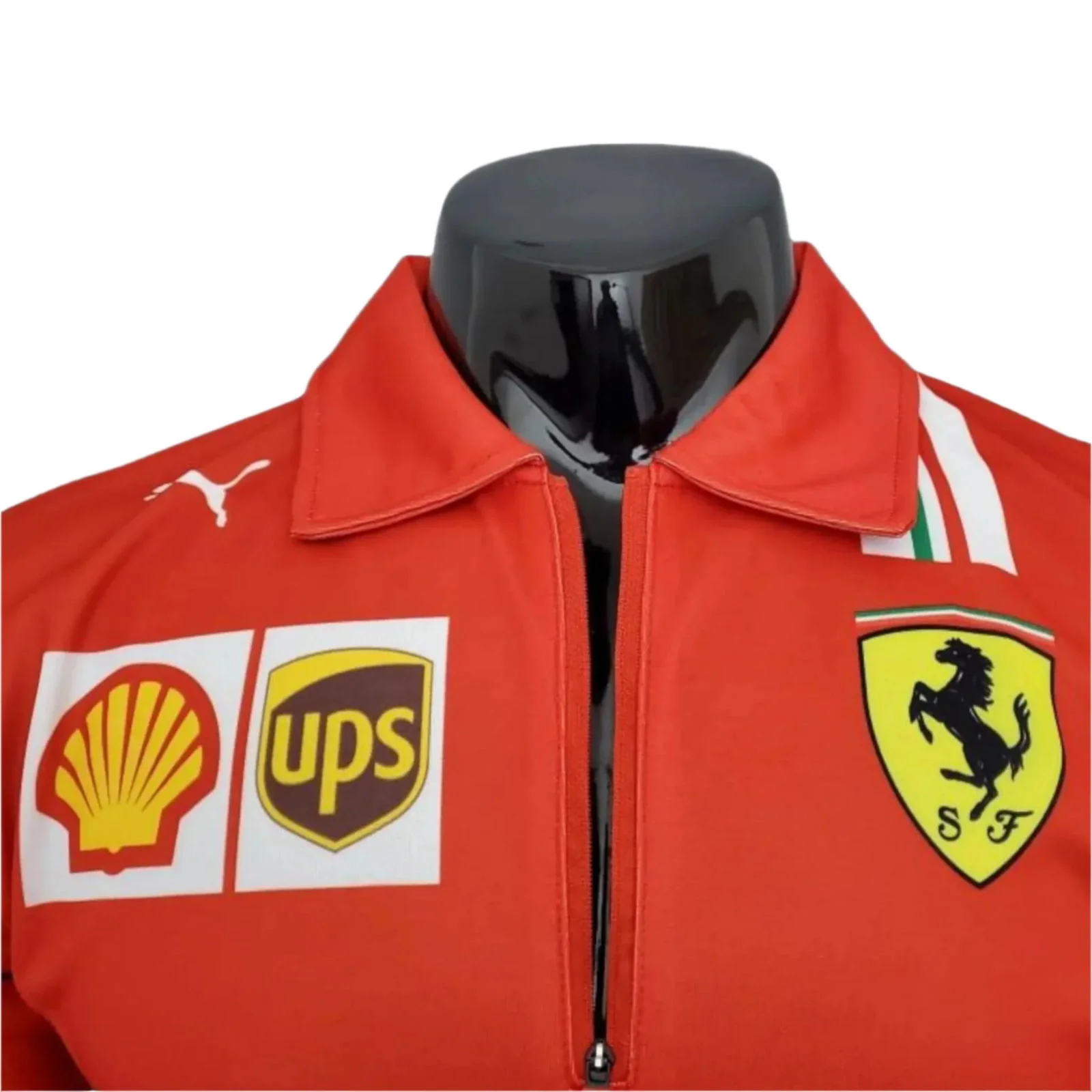 2021 Ferrari Formula One Racing Polo Zipper Shirt - Image 3
