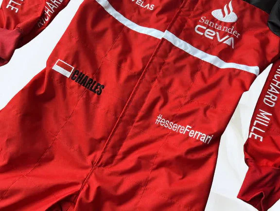 2022 Charles Leclerc Ferrari Embroidered F1 Racing Suit - Image 4