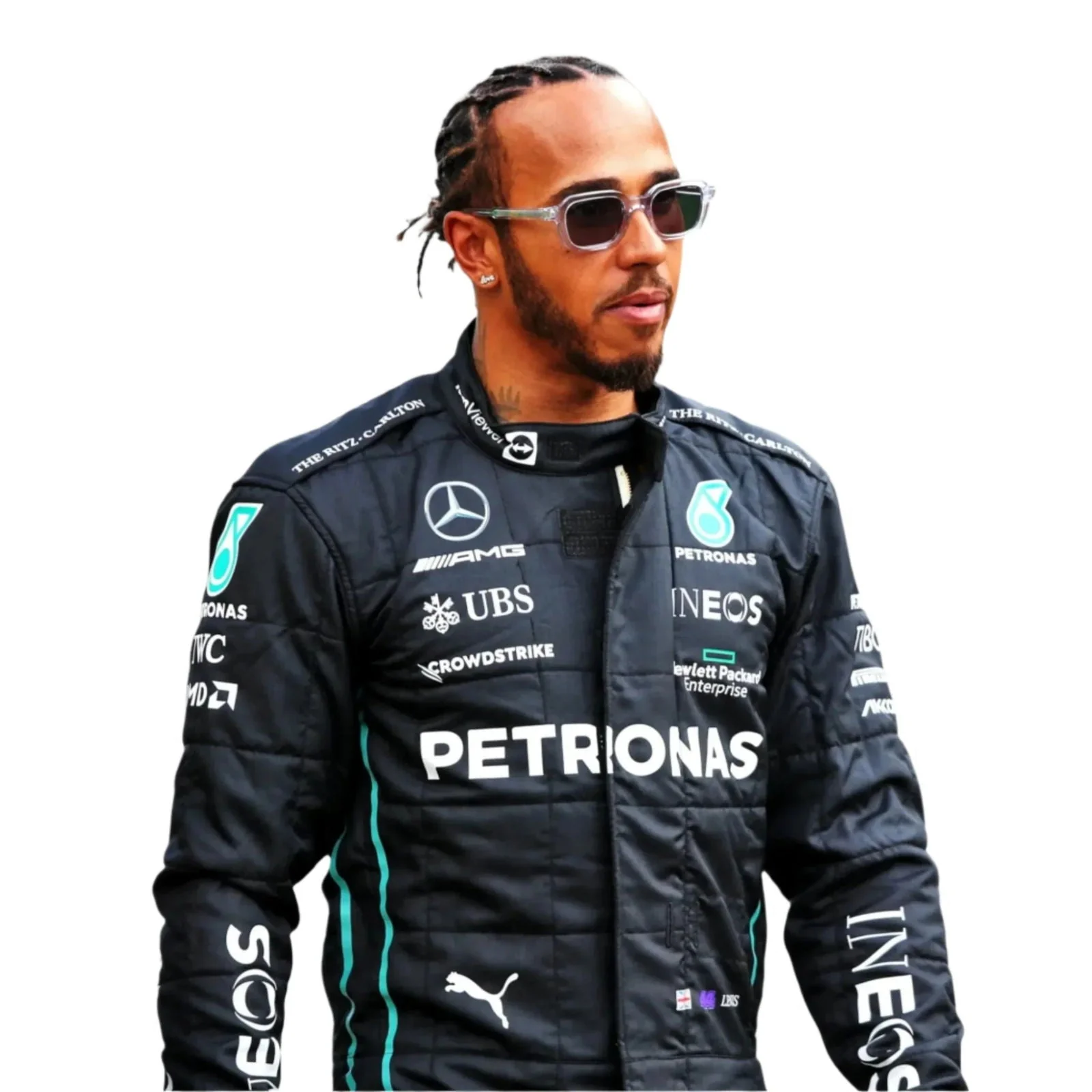 2022 Lewis Hamilton Mercedes-AMG Petronas F1 Team Replica Race Suit - Image 2