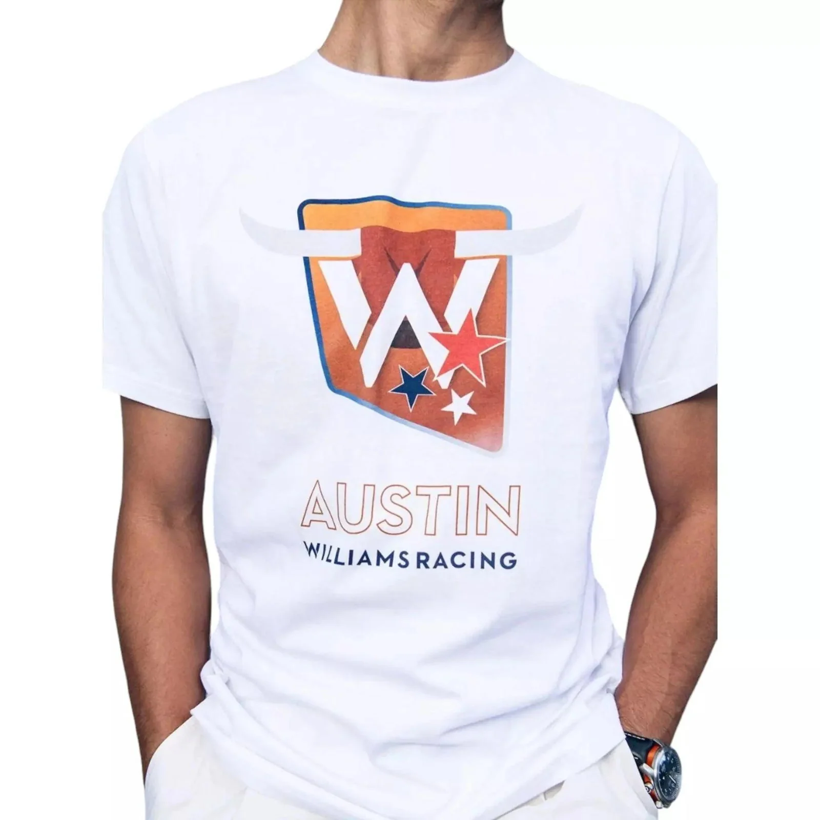 2023 Adult Austin Race T-Shirt White - Image 2