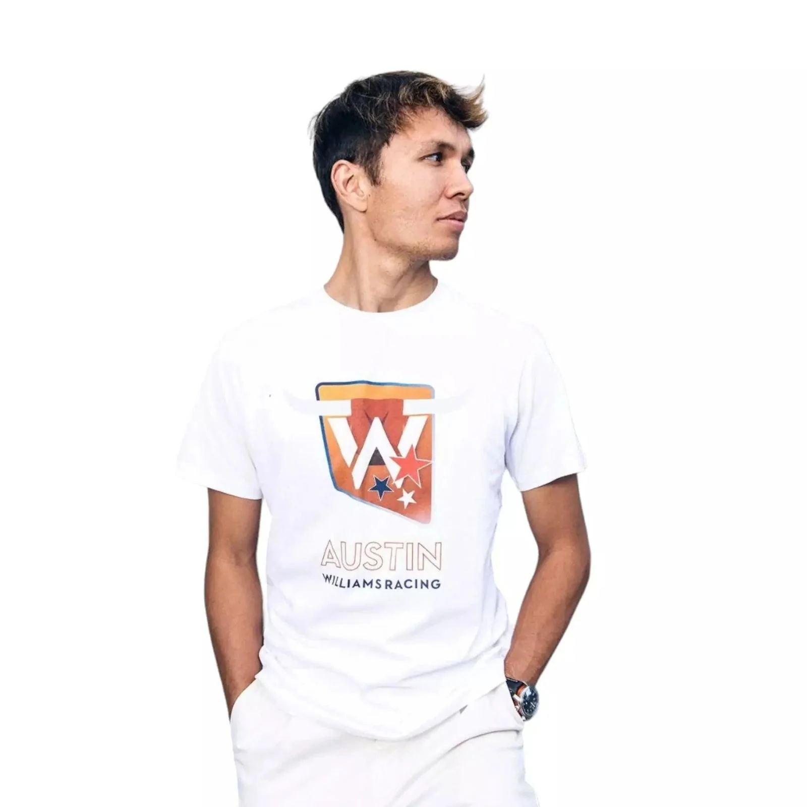 2023 Adult Austin Race T-Shirt White - Image 3