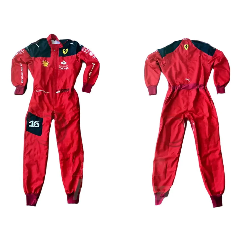 2023 Charles Leclerc Scuderia Ferrari F1 Embroidered Racing Suit - Official Team Gear - Image 3