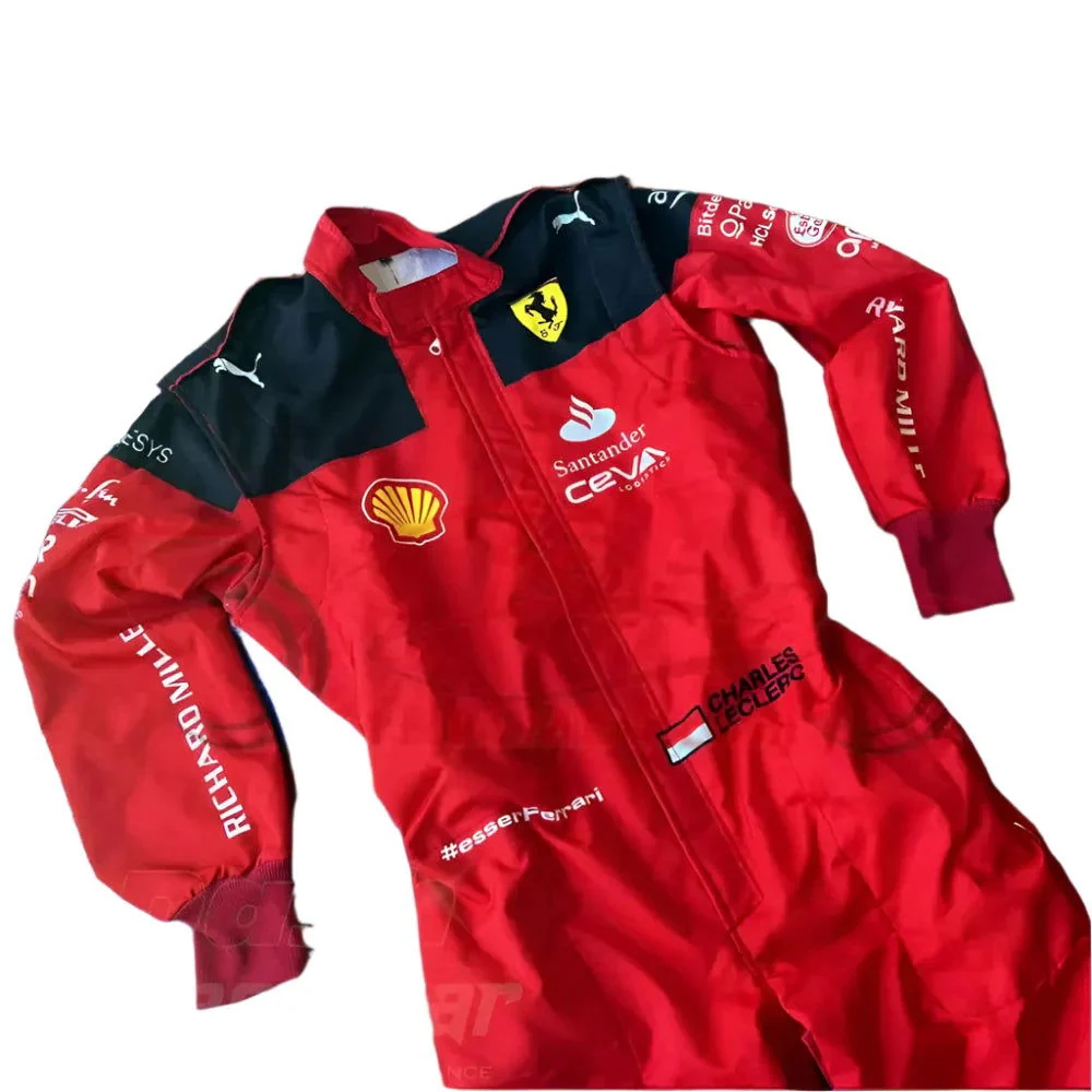2023 Charles Leclerc Scuderia Ferrari F1 Embroidered Racing Suit - Official Team Gear - Image 4