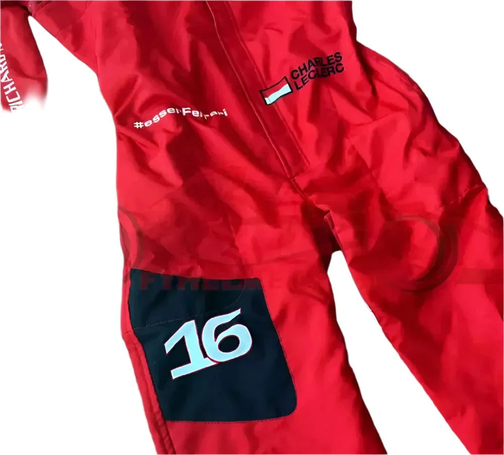 2023 Charles Leclerc Scuderia Ferrari F1 Embroidered Racing Suit - Official Team Gear - Image 6