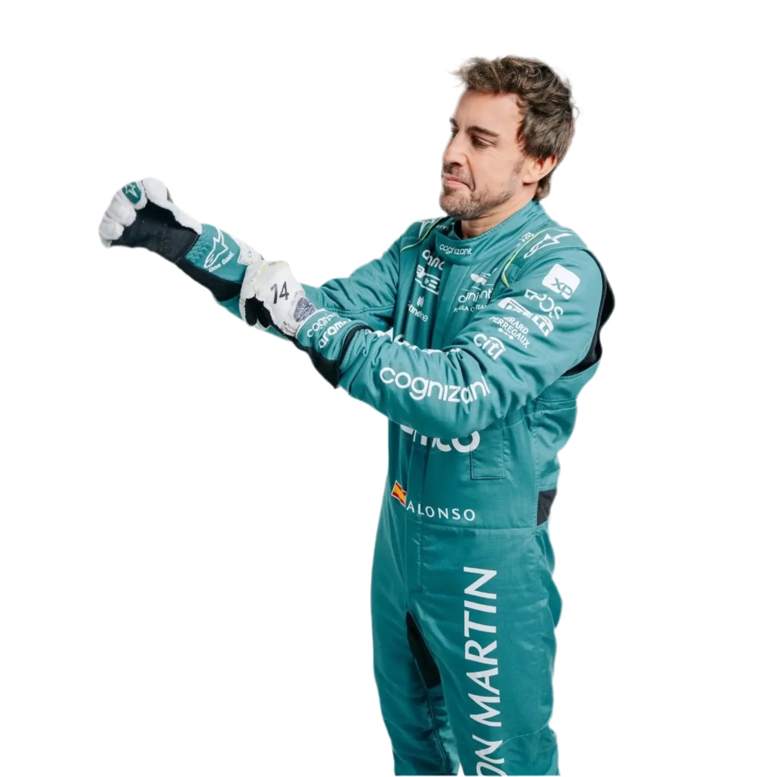 2023 Official Fernando Alonso Aston Martin F1 Race Suit - Image 4