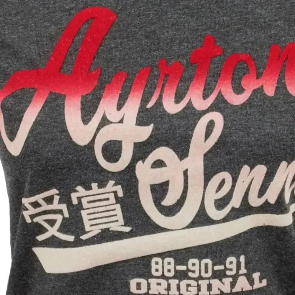 Ayrton Senna Ladies T-Shirt Vintage Grey - Image 3