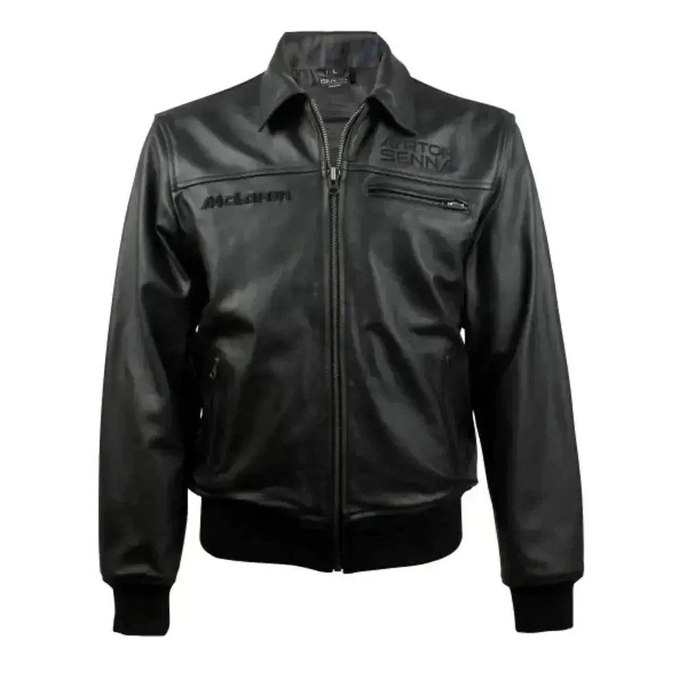 Ayrton Senna McLaren Leather Jacket Three Times World Champion - Image 3