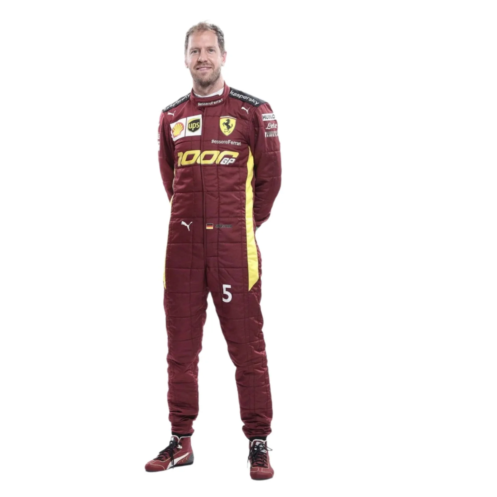 Charles Leclerc Sebastian Vettel 2020 F1 Replica Race Suit - Scuderia Ferrari 1000s - Image 2
