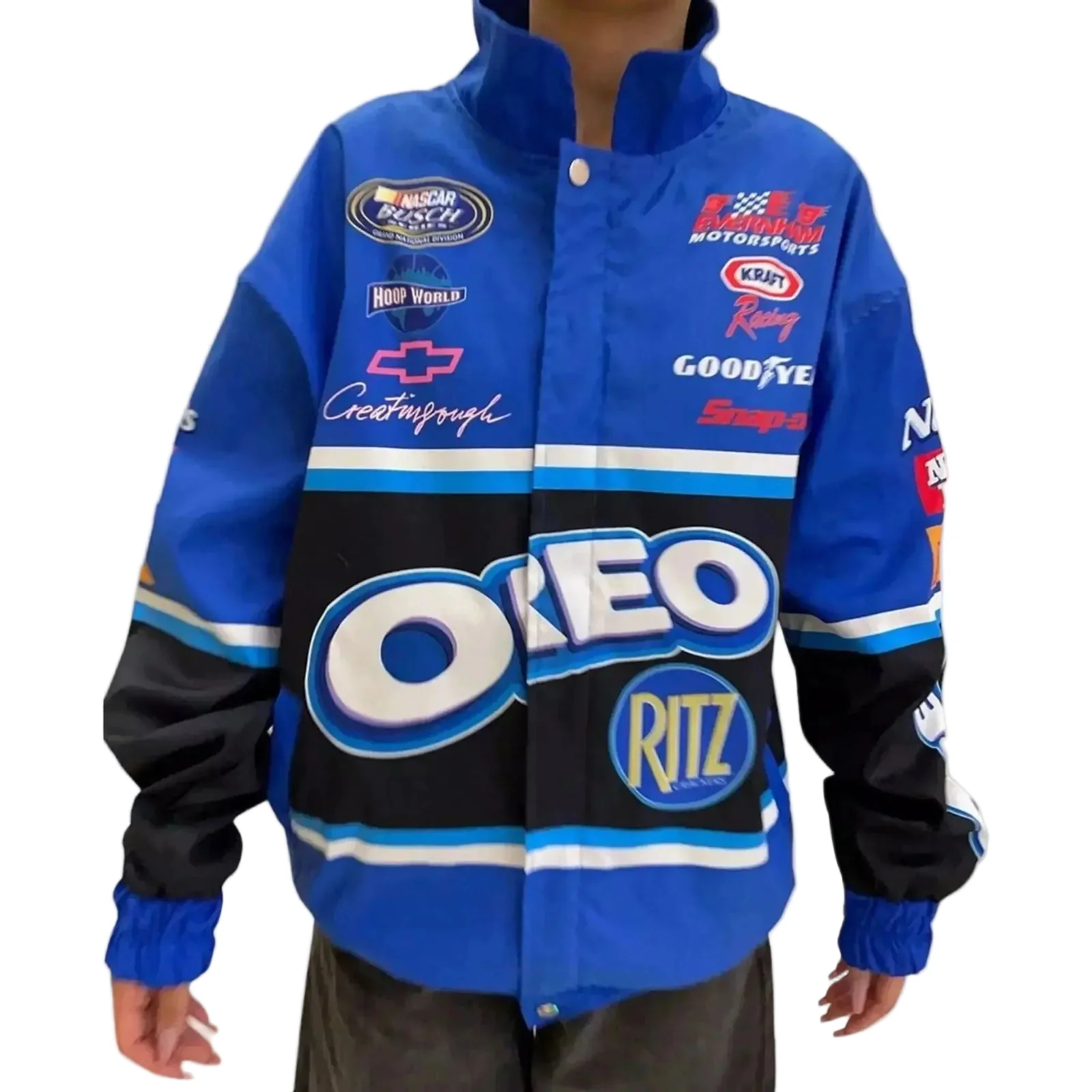 F1 Biker Racing Streetwear Embroidered Bomber Jacket - Image 3