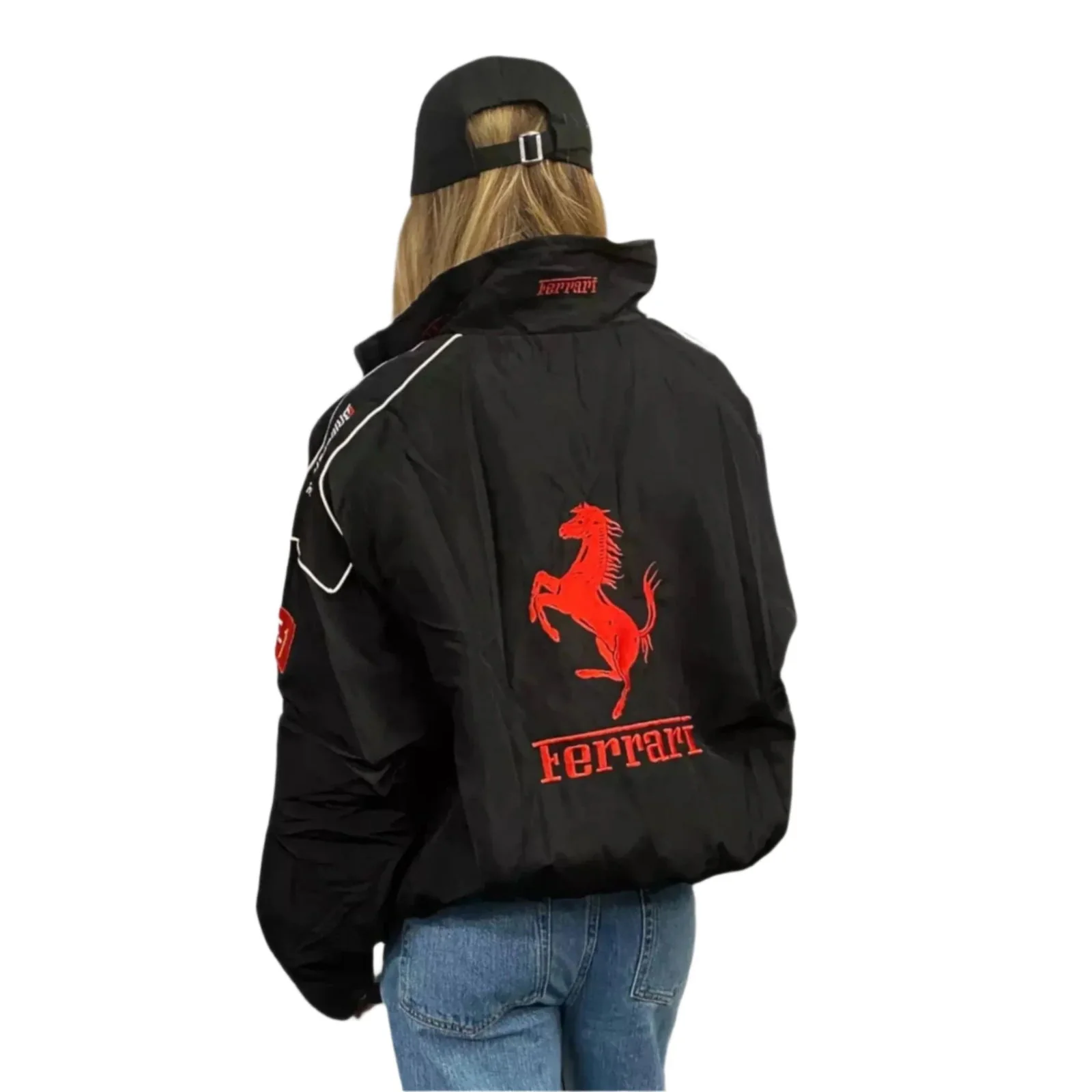 Embroidered F1 Ferrari Racing Jacket - Classic Motorsport Apparel - Image 2