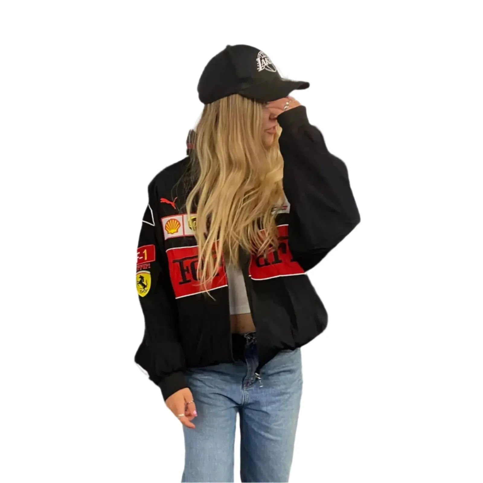 Embroidered F1 Ferrari Racing Jacket - Classic Motorsport Apparel - Image 3