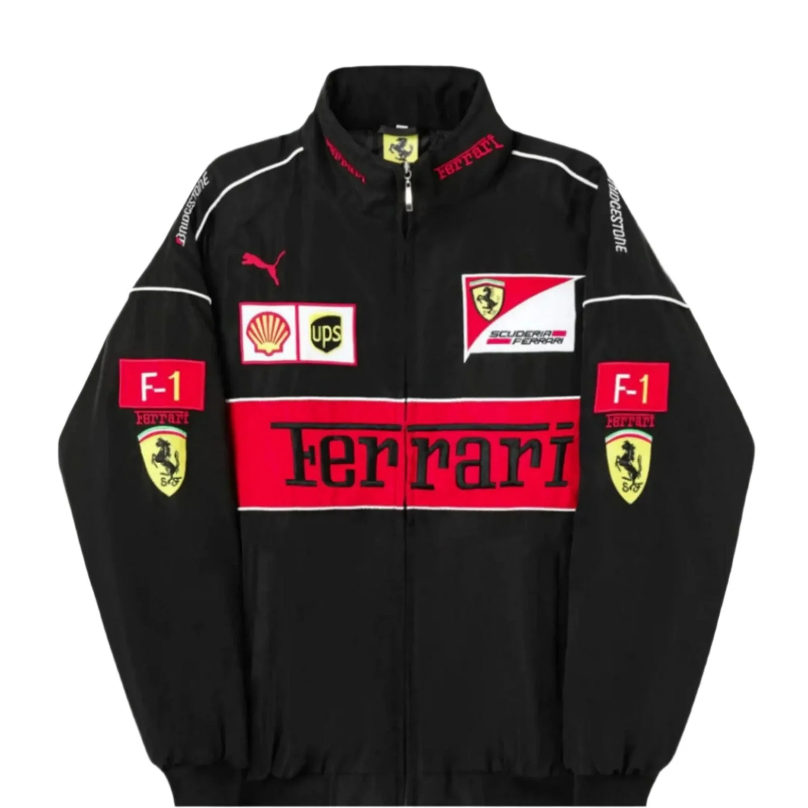 Ferrari F1 Vintage Black Jacket | Classic Motorsport Apparel