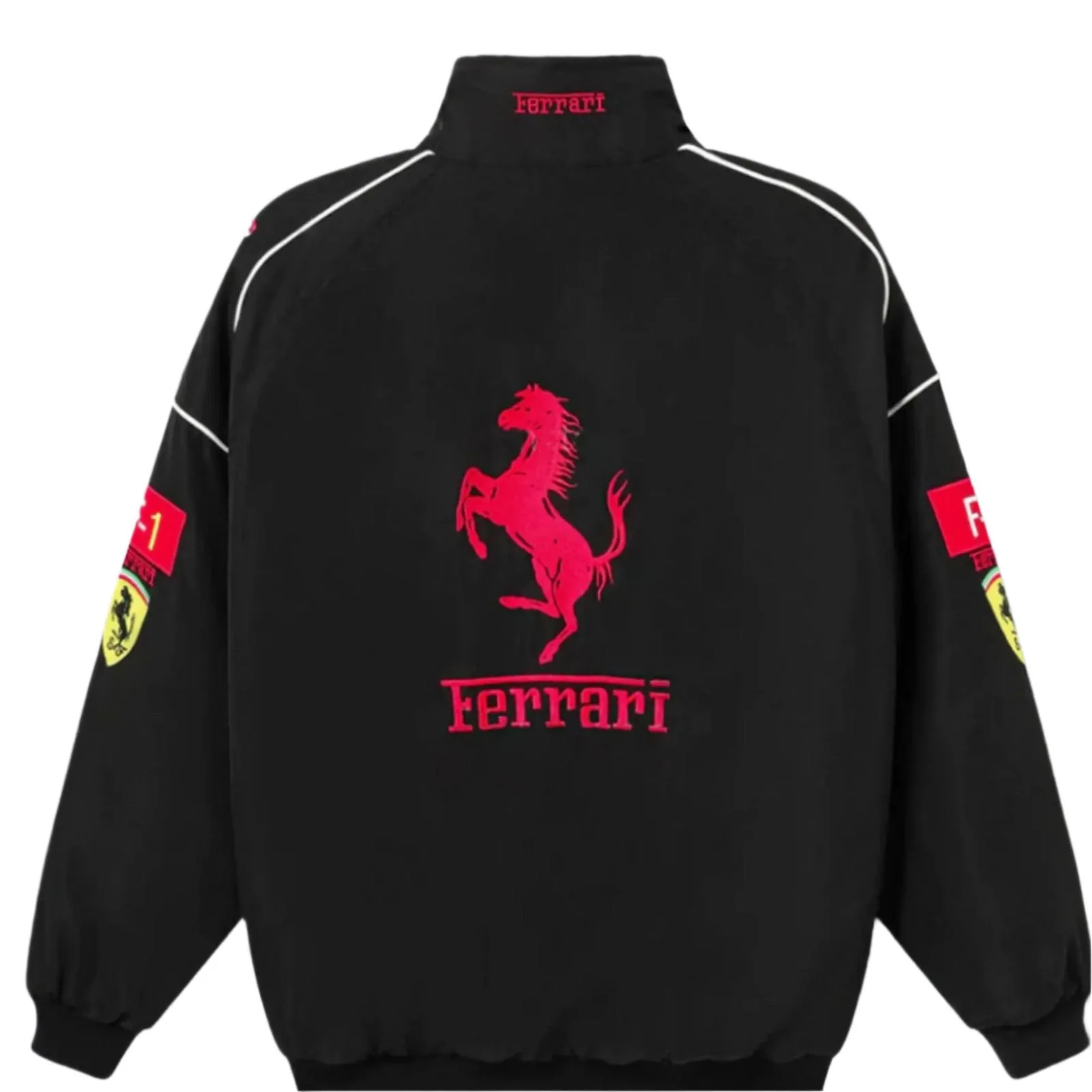 Ferrari F1 Vintage Black Jacket | Classic Motorsport Apparel - Image 2
