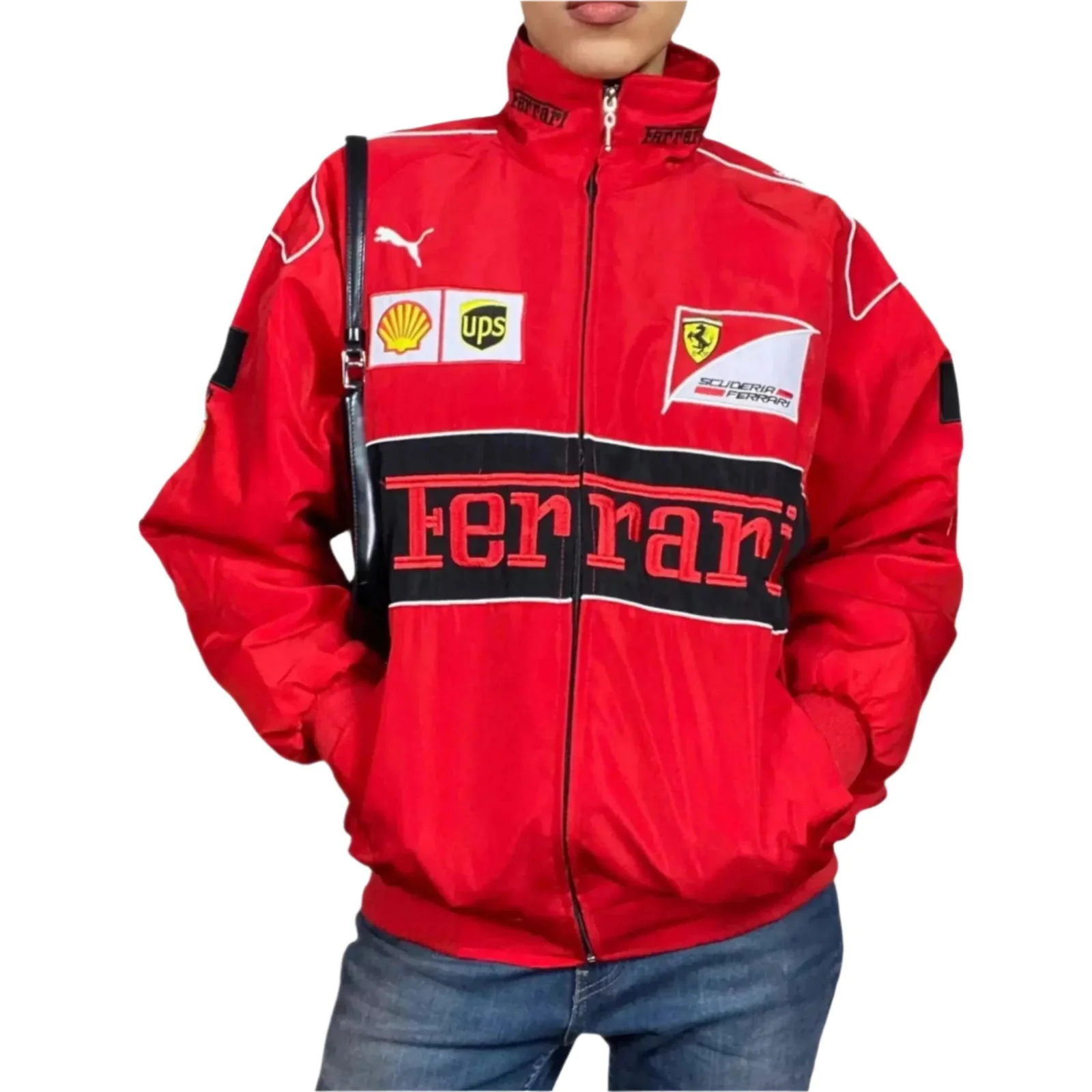 Ferrari Vintage Embroidered Bomber Jacket