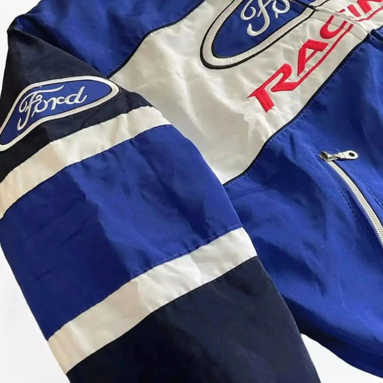 Vintage Ford F1 Racing Bomber Jacket - Embroidered Motorsport Gear - Image 4