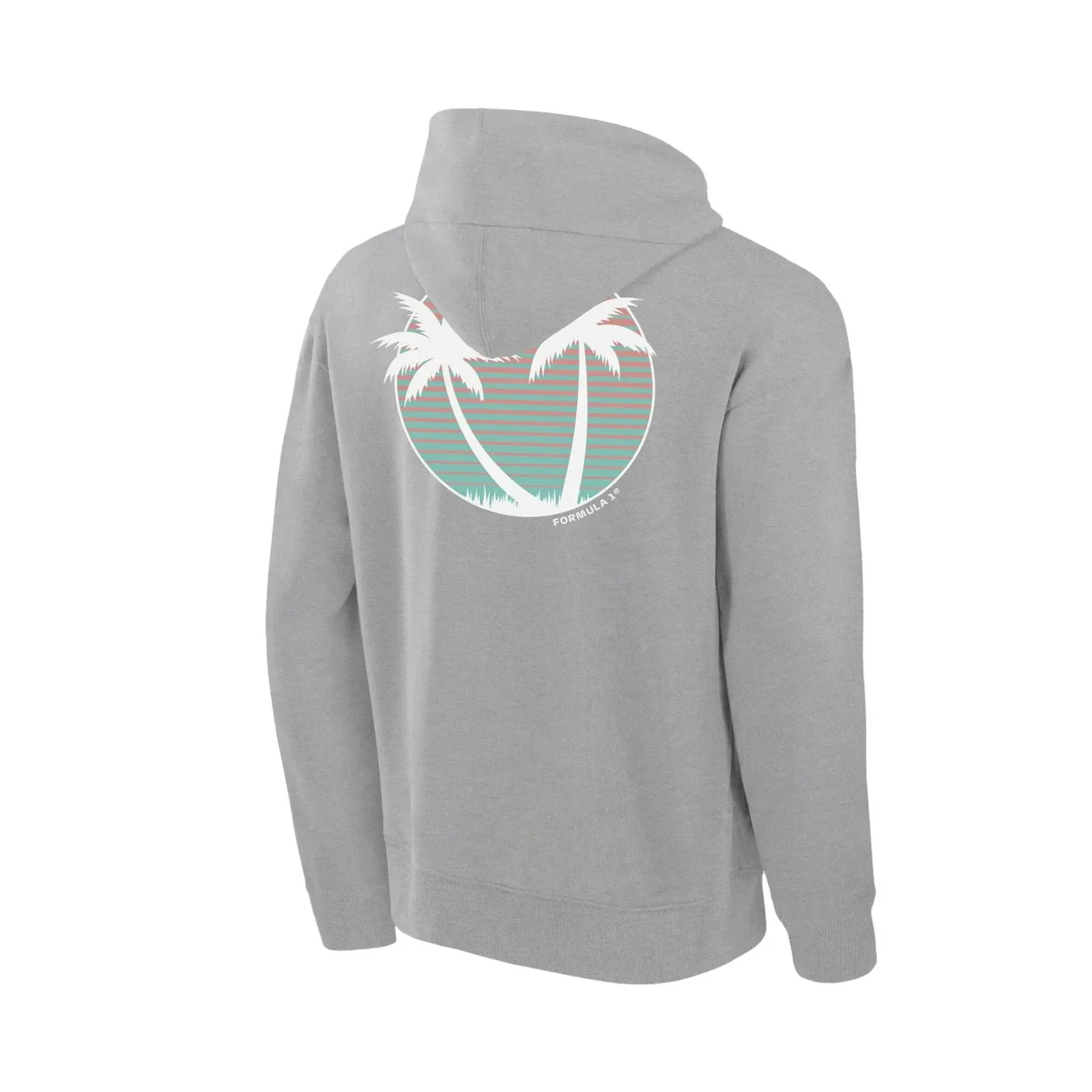 Formula 1 Beach Club Printed Hoodie | Gray Official Merchandise - Image 3
