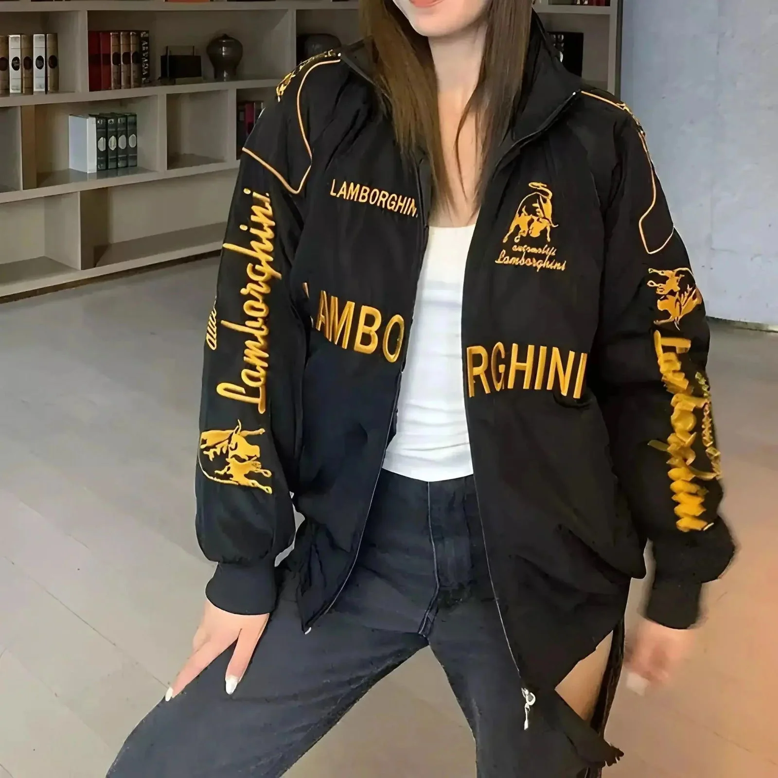 Lamborghini F1 Vintage Style Embroidery Racing Jacket - Image 5