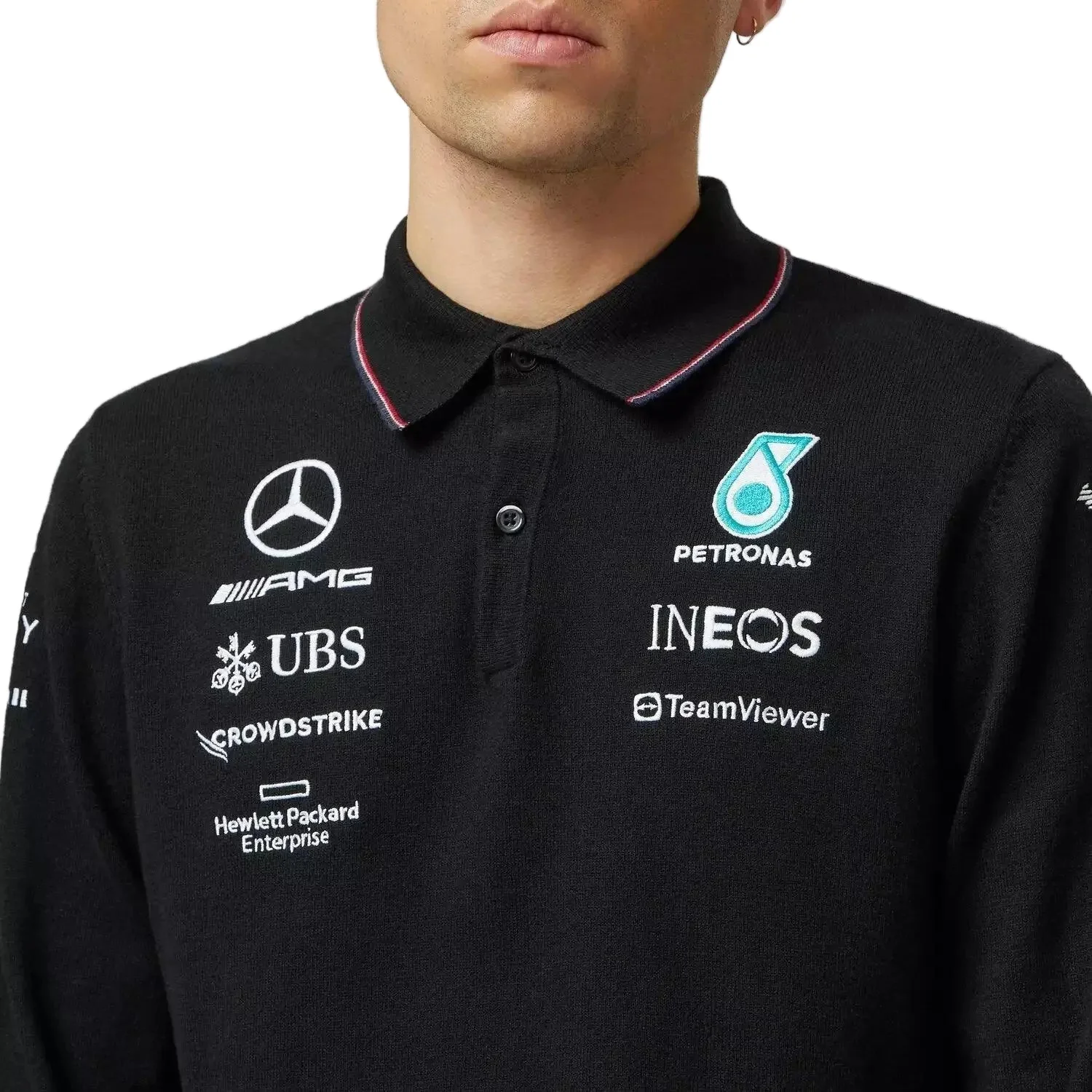 Mercedes-AMG Petronas 2023 Team Longsleeve Polo - Image 3