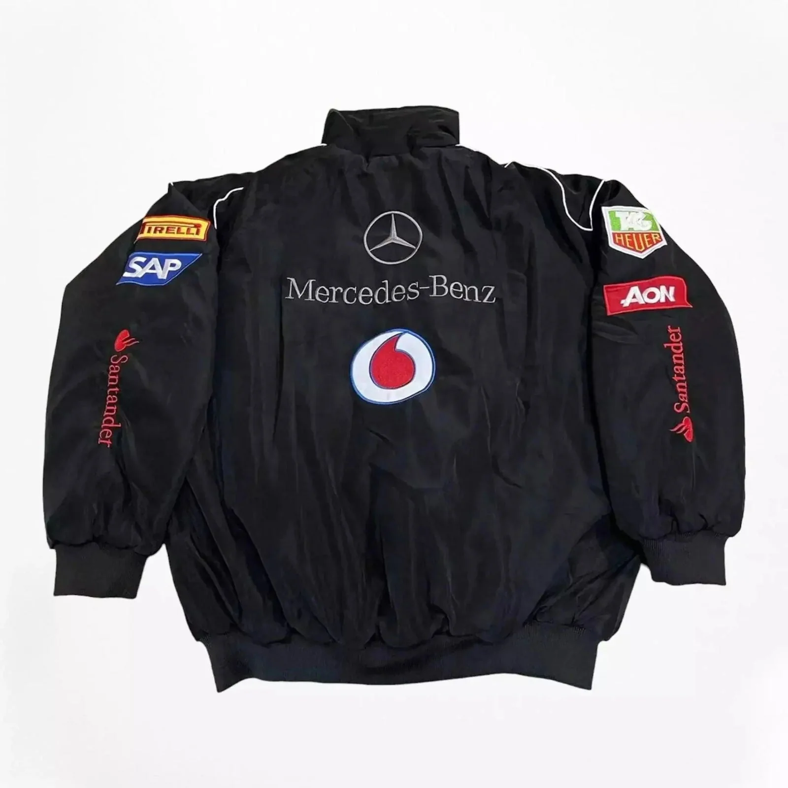 Vintage Mercedes-Benz F1 Embroidered Retro Racing Jacket - Image 2