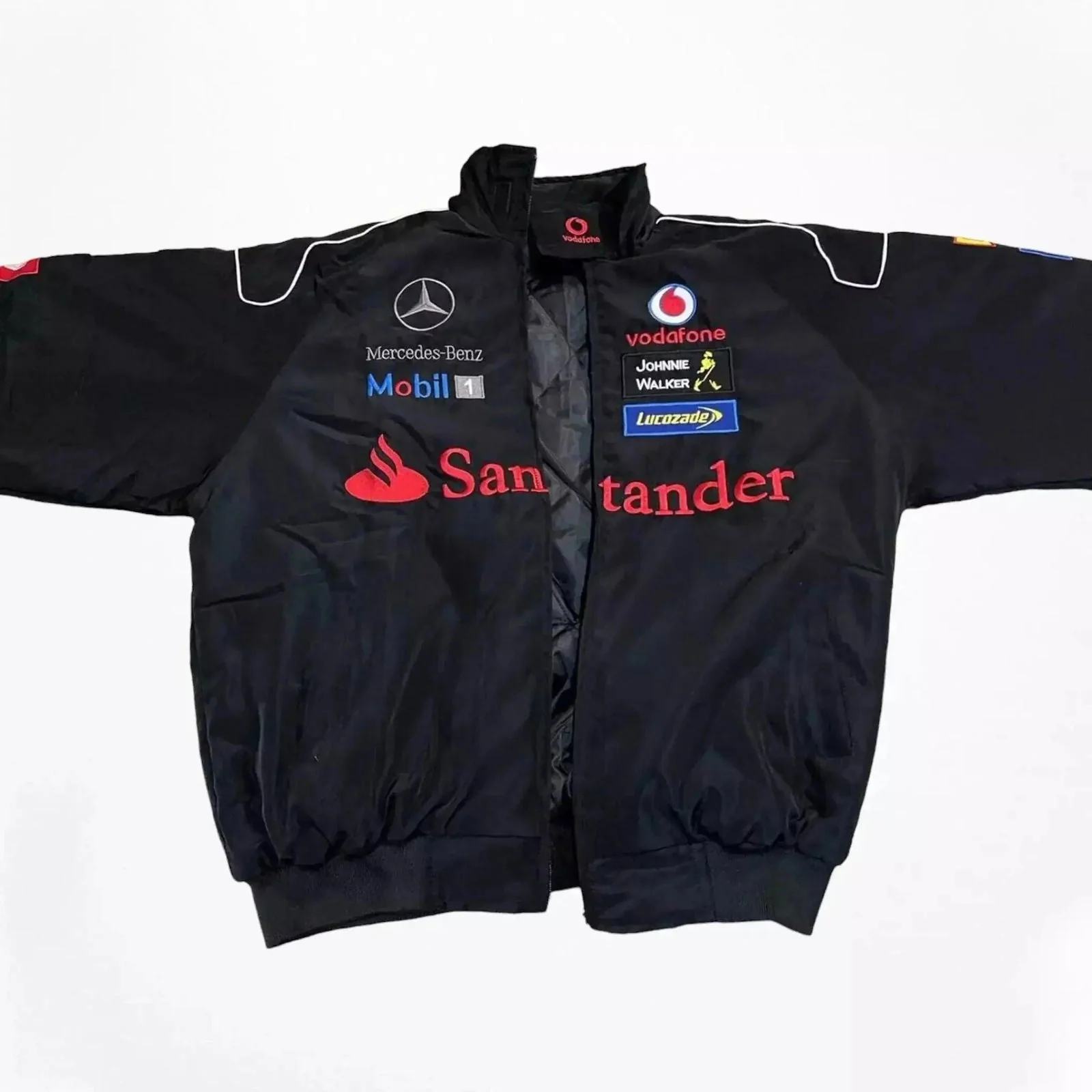 Vintage Mercedes-Benz F1 Embroidered Retro Racing Jacket - Image 3