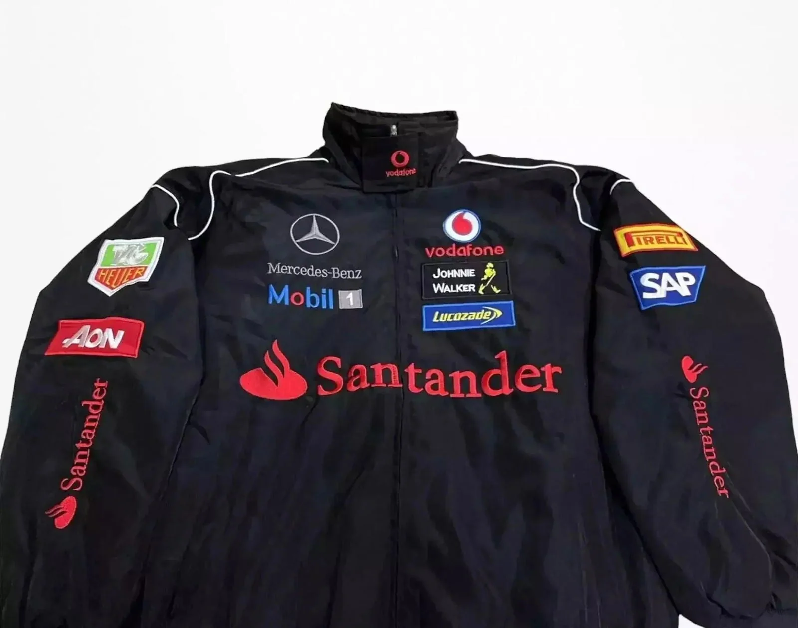 Vintage Mercedes-Benz F1 Embroidered Retro Racing Jacket - Image 4