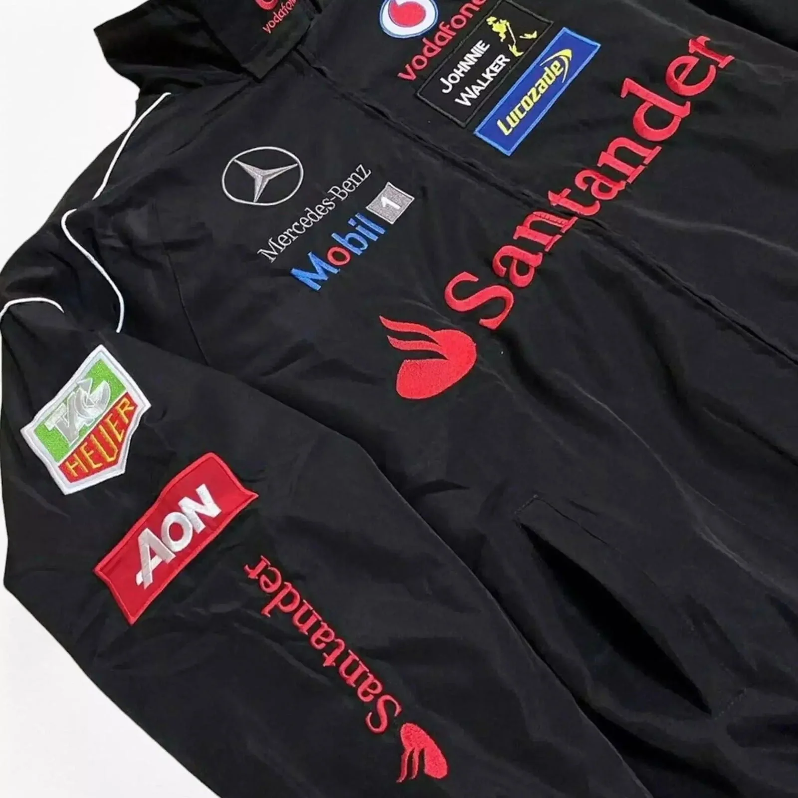 Vintage Mercedes-Benz F1 Embroidered Retro Racing Jacket - Image 6