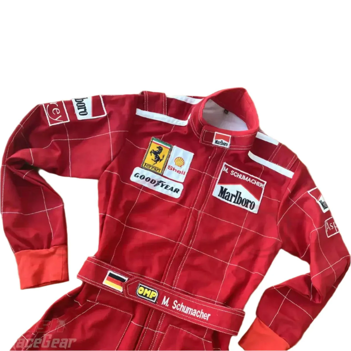 Michael Schumacher 1996 Ferrari F1 Embroidered Racing Suit - Image 7