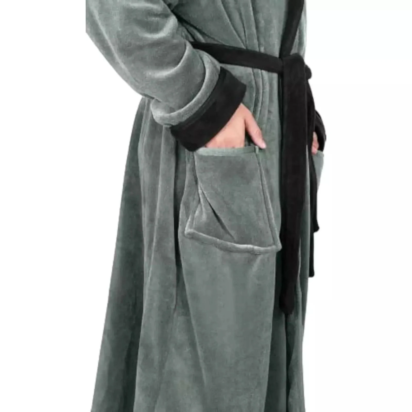 New Unisex Fleece Hooded Bathrobes - Image 2