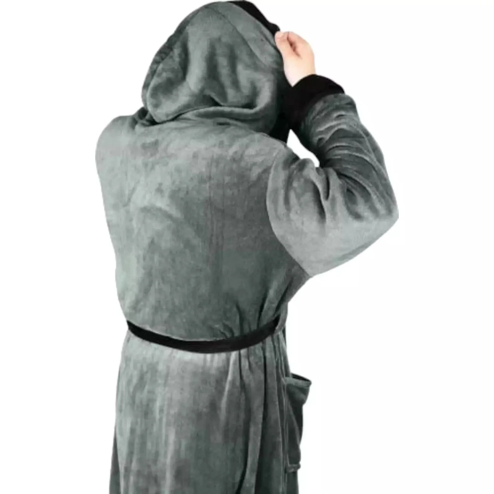 New Unisex Fleece Hooded Bathrobes - Image 3