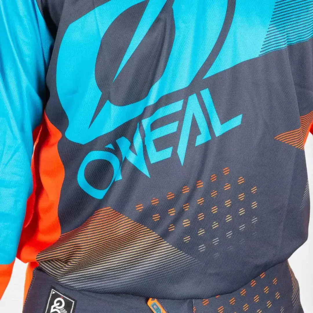 O'Neal Element Factor MX Jersey Gray-Orange-Blue - Image 3