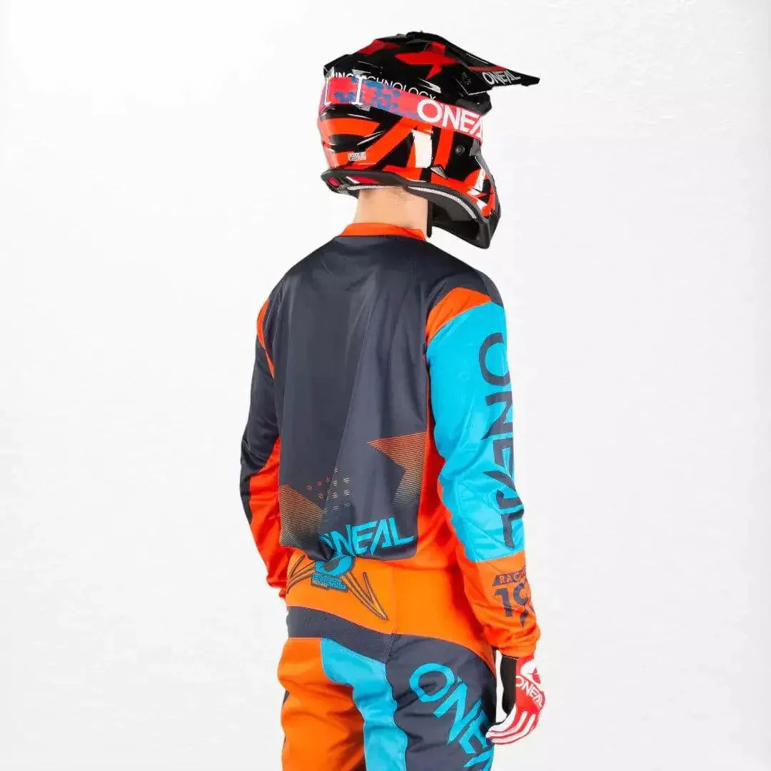 O'Neal Element Factor MX Jersey Gray-Orange-Blue - Image 4