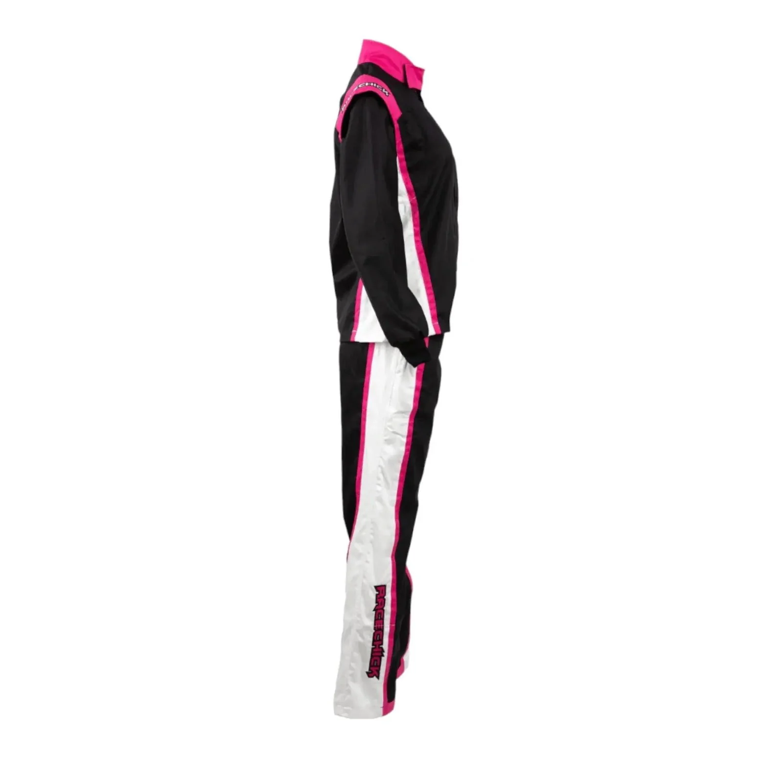 RACECHICK Fierce Women's Two-Piece Racing Suit | SFI 3.2A/1 - Black/Pink - Image 4