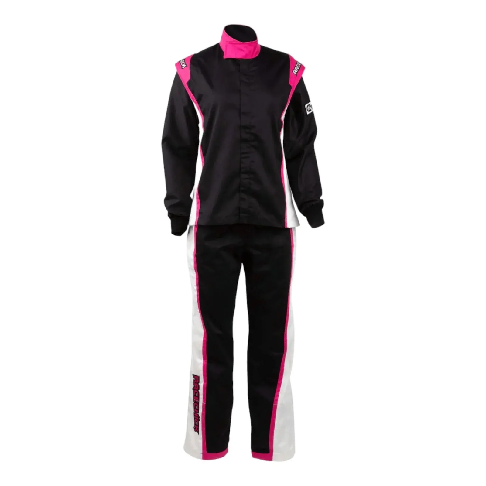 RACECHICK Fierce Women's Two-Piece Racing Suit | SFI 3.2A/5 - Black/Pink - Image 2