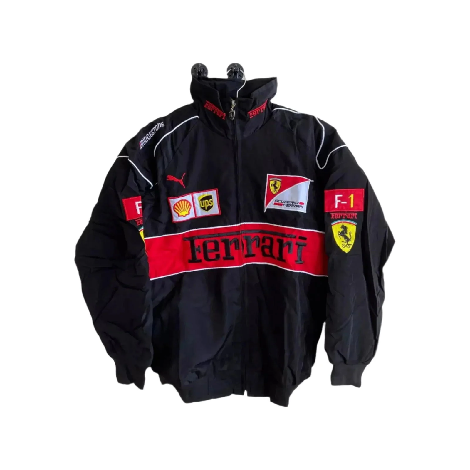 Rare Vintage Style Red and Black Ferrari Racing | Bomber Jacket