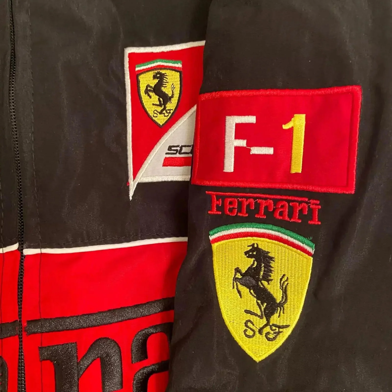 Rare Vintage Style Red and Black Ferrari Racing | Bomber Jacket - Image 4