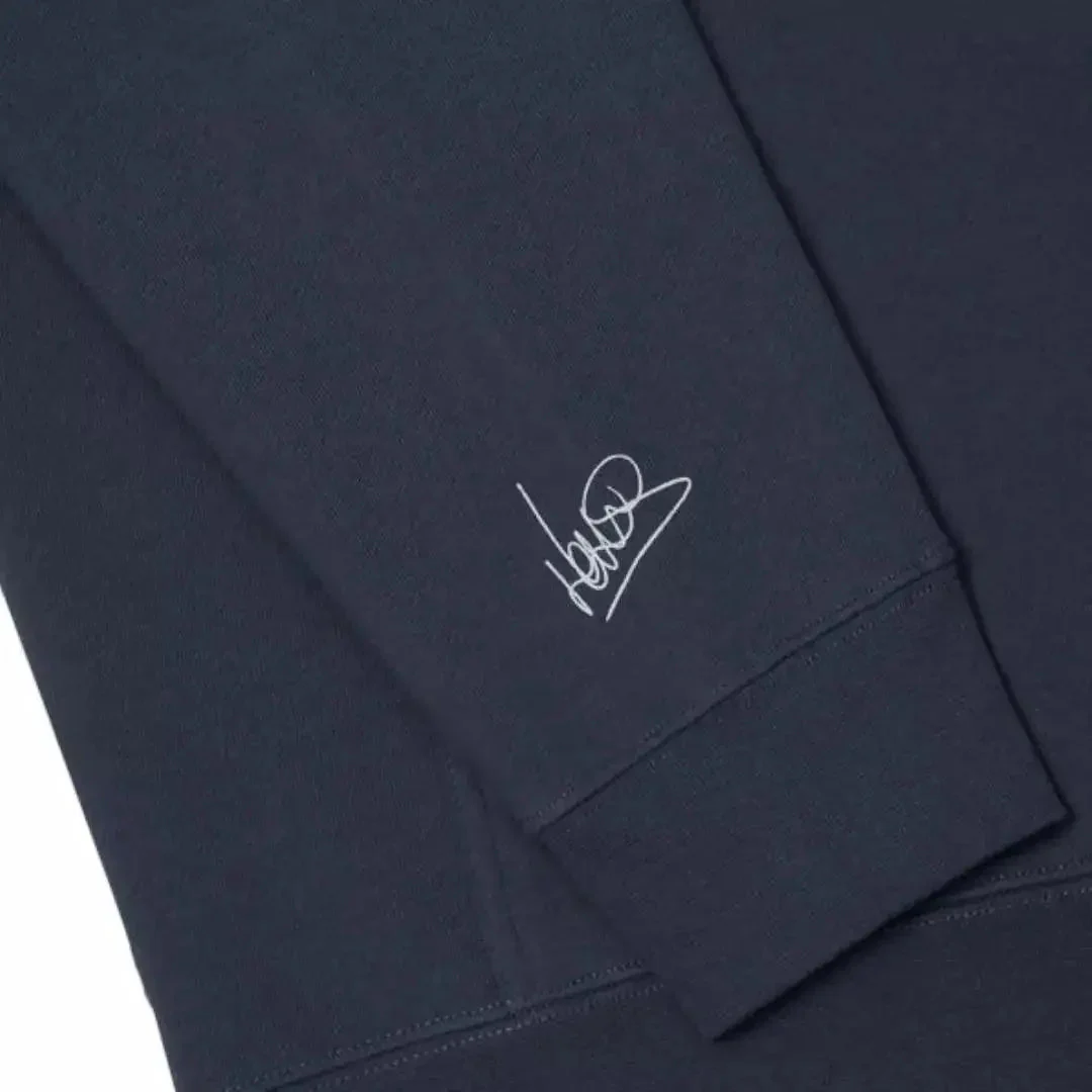 SCRIPT PETROL BLUE HOODIE - Image 4