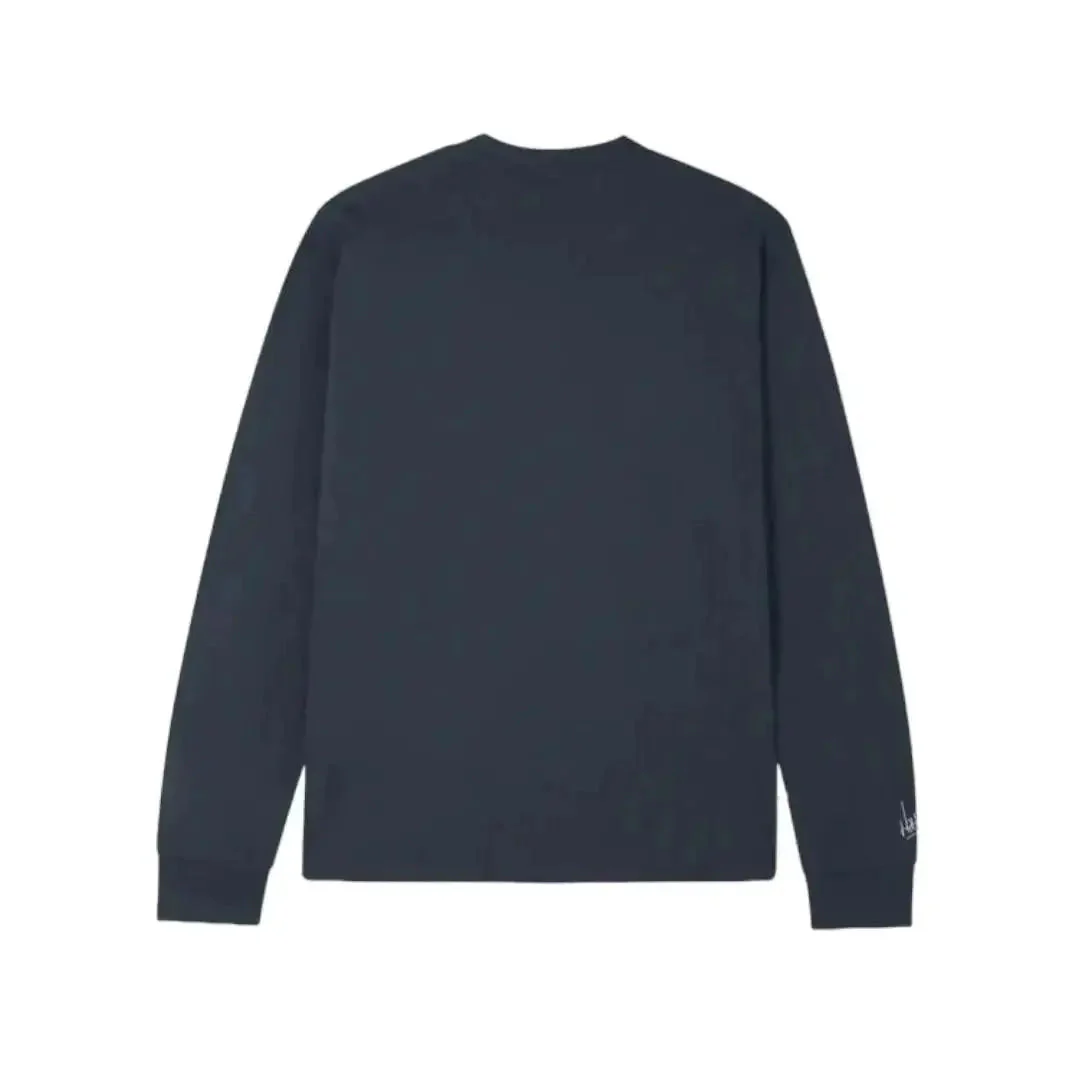 SCRIPT PETROL BLUE LONG SLEEVE TEE - Image 2