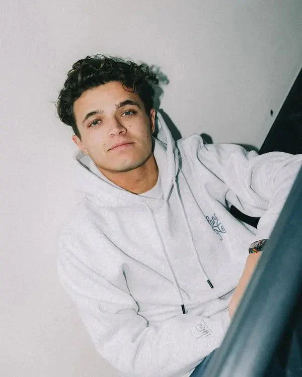 SCRIPT WHITE HEATHER HOODIE - Image 5