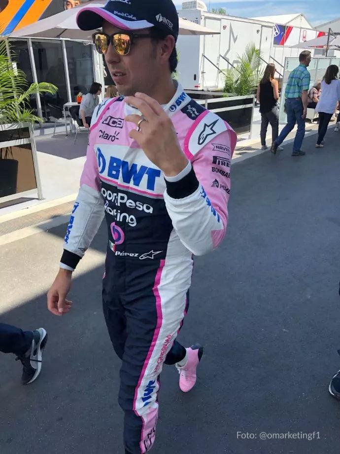 Sergio Pérez 2019 Racing Point F1 Team Race Suit - Image 5