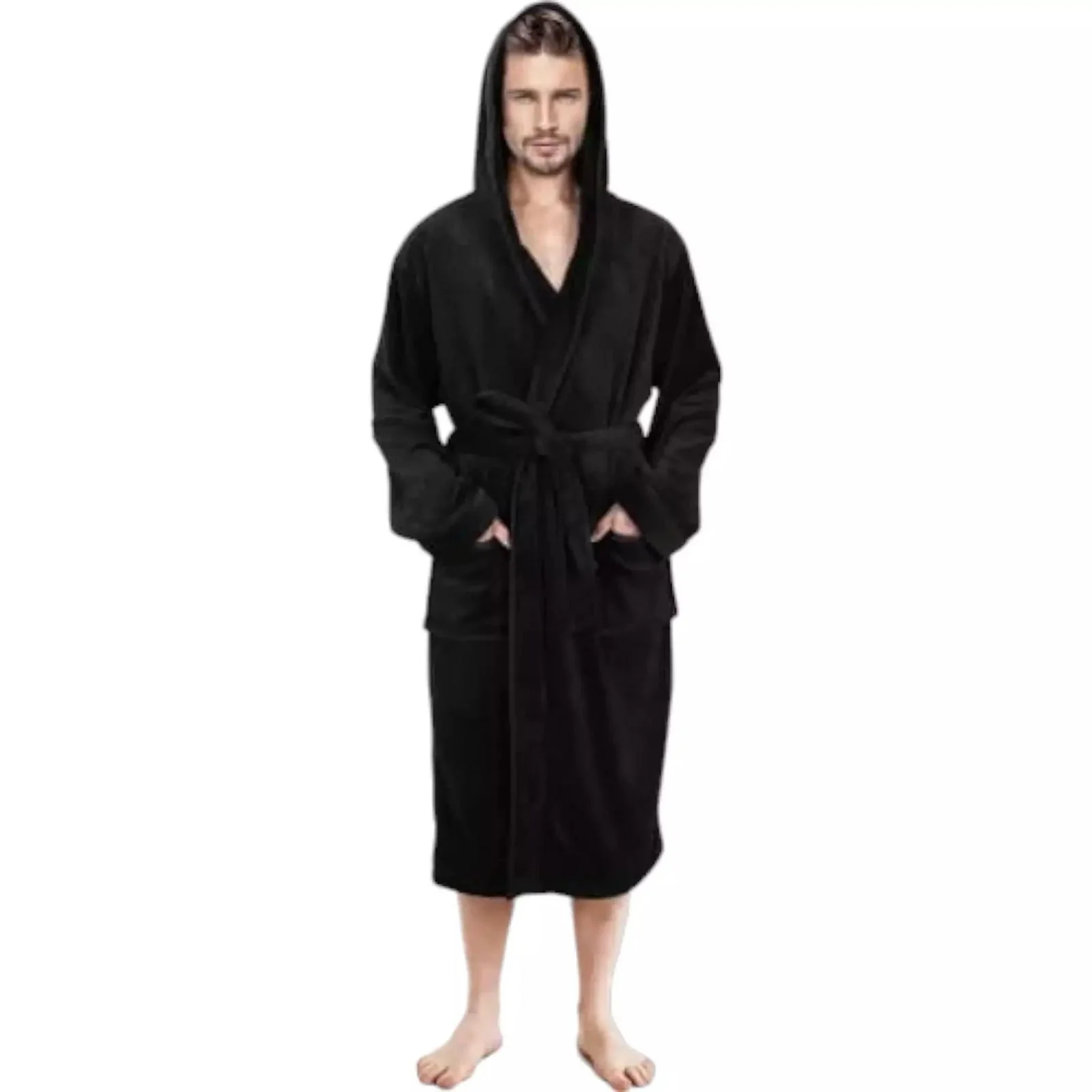 Unisex Fleece Hooded Bathrobes