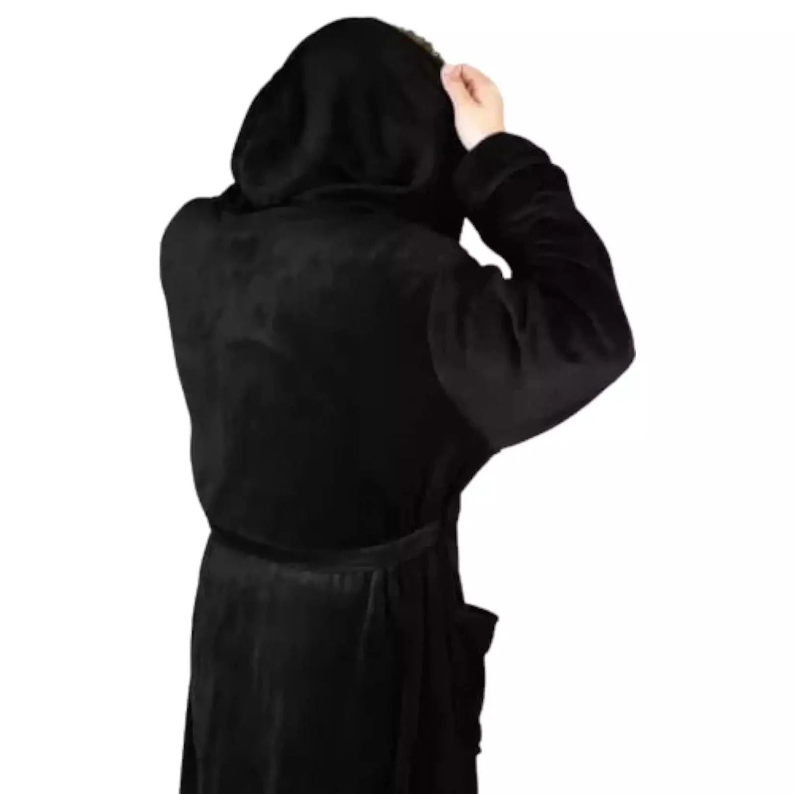 Unisex Fleece Hooded Bathrobes - Image 2
